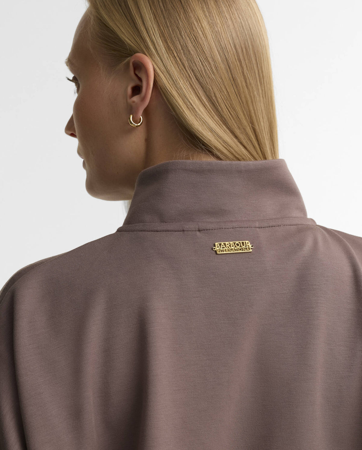 Women's Barbour International Kemora Half Zip Sweatshirt In Truffle — view 5