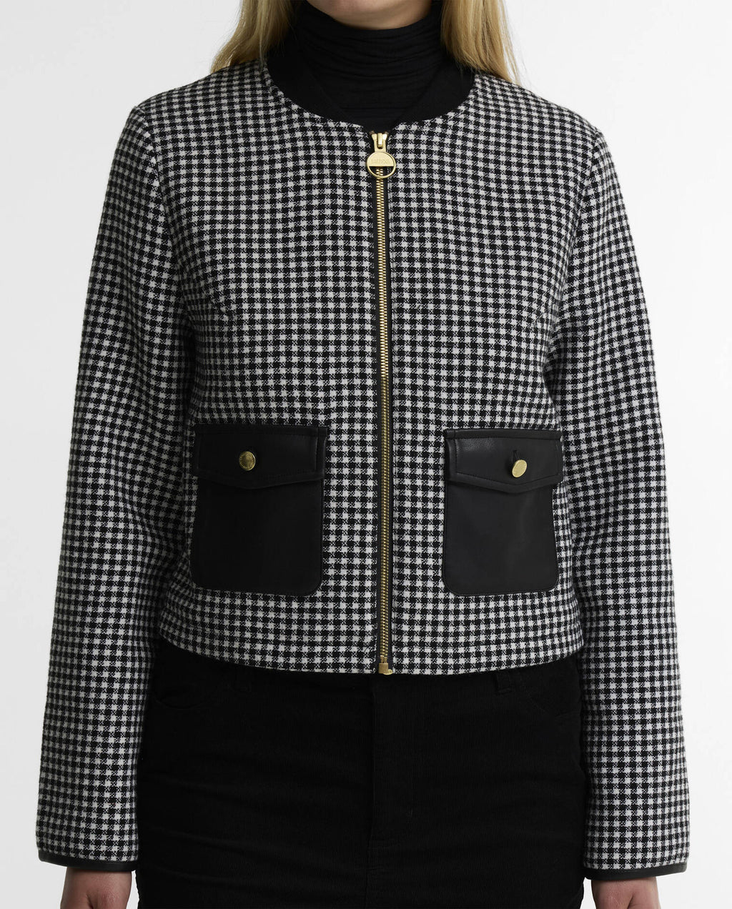 Women's Barbour International Halina Cropped Gingham Jacket — view 5