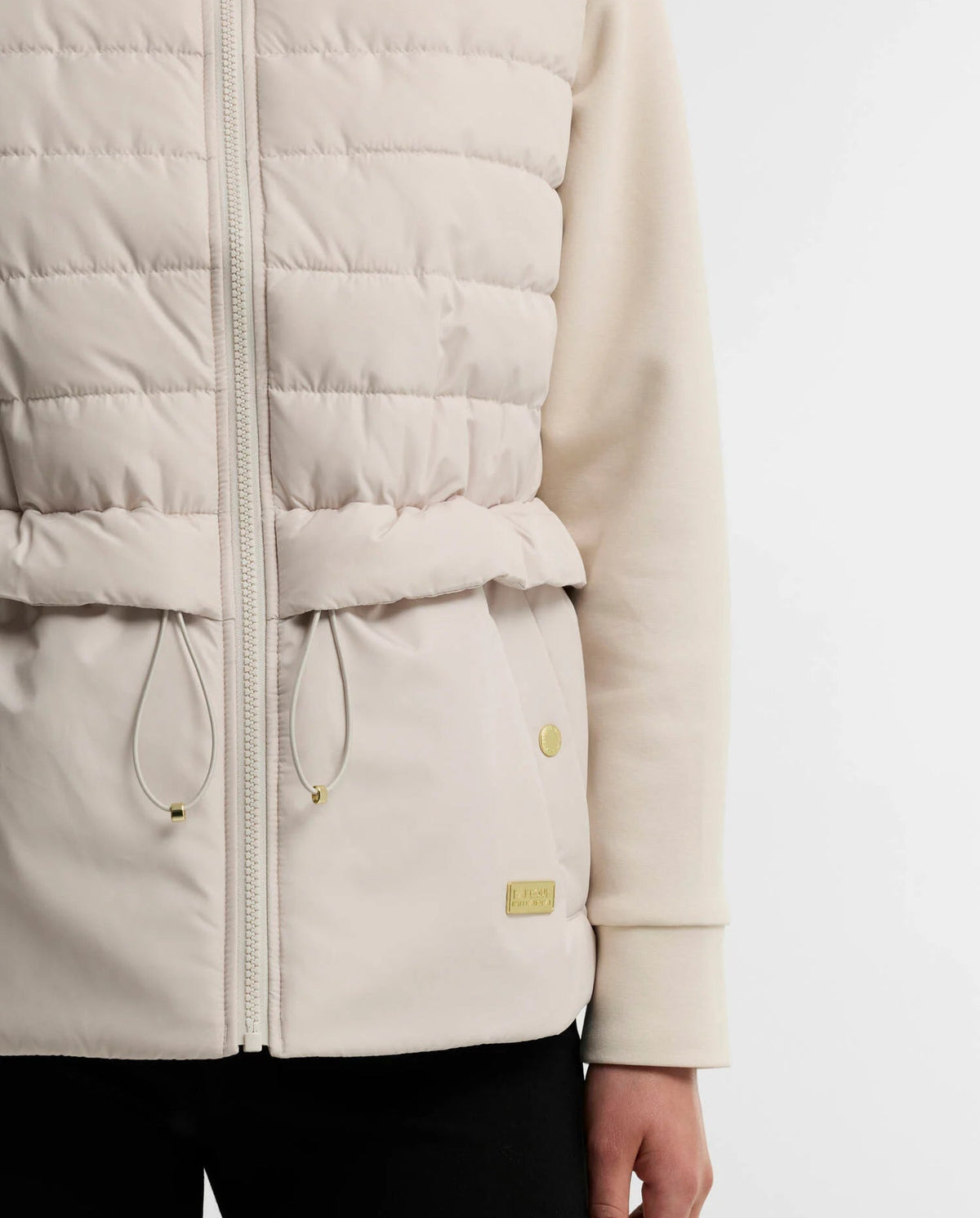 Women's Barbour International Ari Quilted Sweat In Moonbeam — view 5