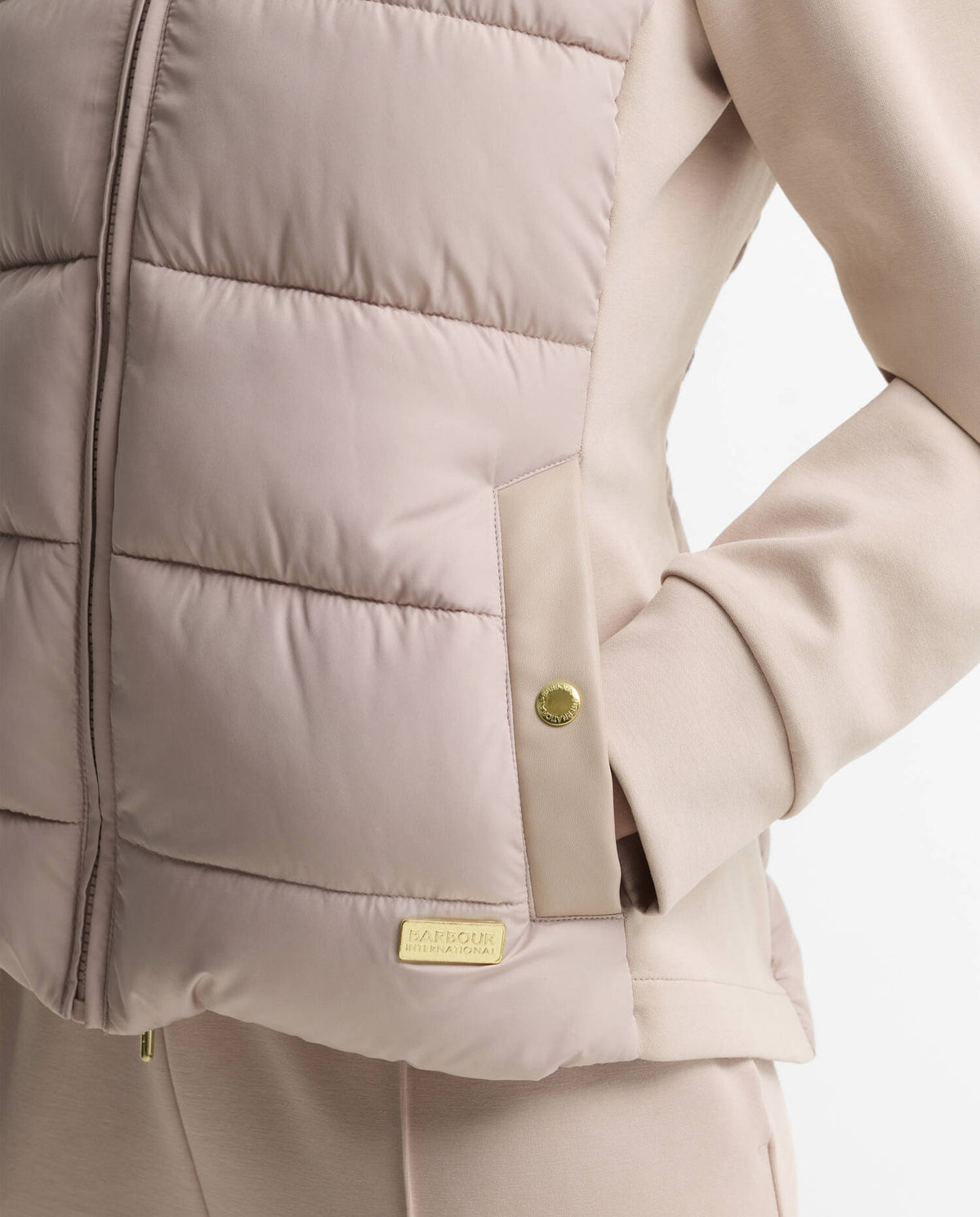 Women's Barbour International Conway Quilted Sweat In Nutmeg — view 5