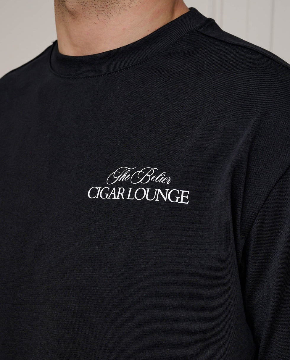 Men's Belier Black Gentlemans Lounge Graphic T-Shirt — view 5