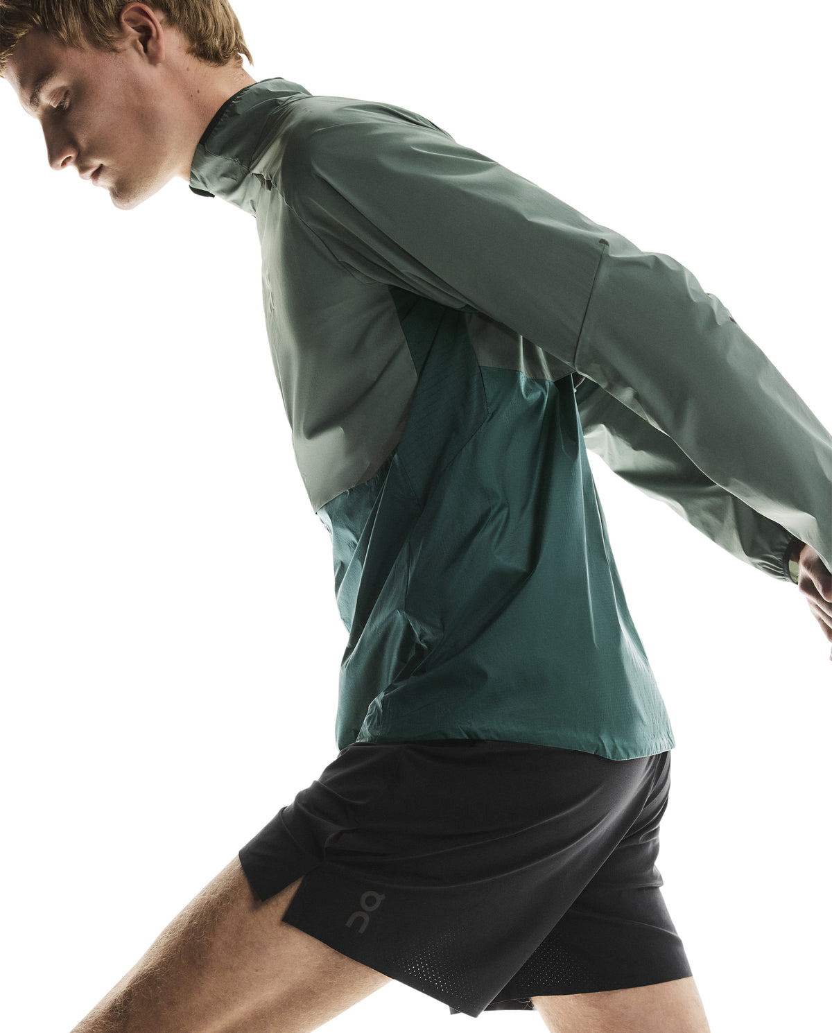 Men's On Running Spirulina Olive Weather Jacket — view 5