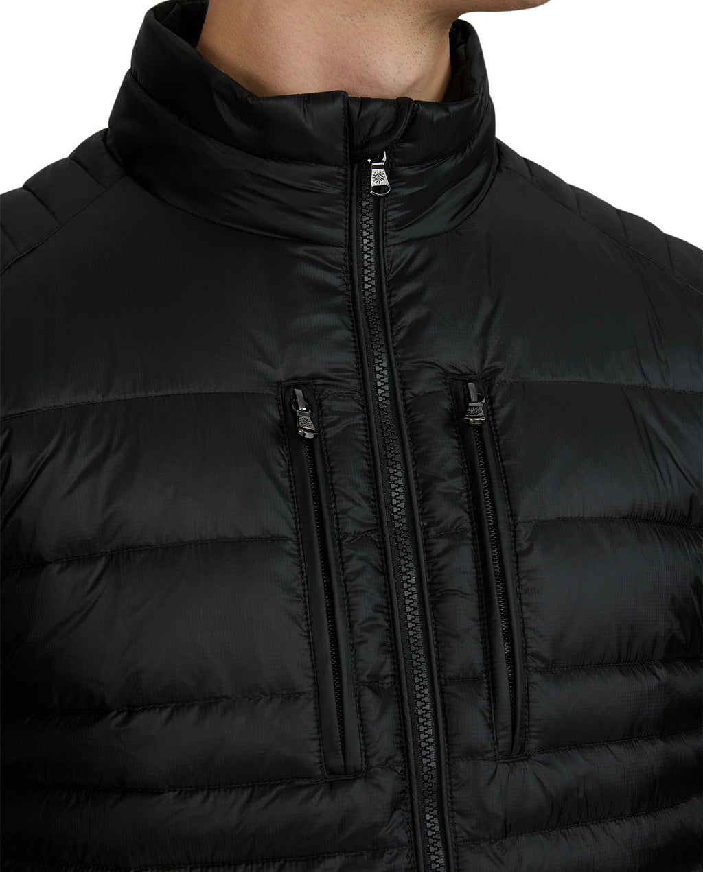 Men's Sandbanks Ripstop Micro Puffer Jacket in Black — view 4