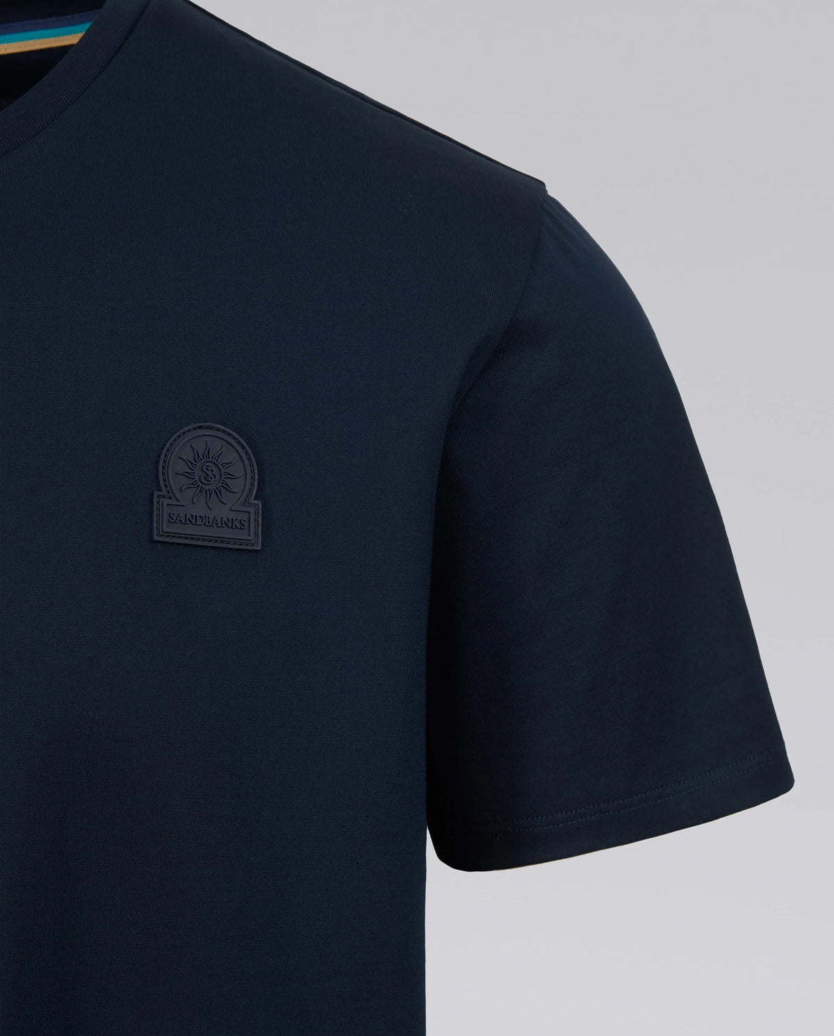 Men's Sandbanks Rubberised Badge Logo Navy T Shirt - image 5