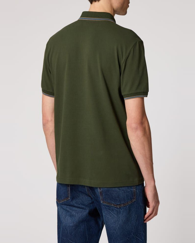 Mens Paul Smith Green Regular Fit Polo Shirt — view 4