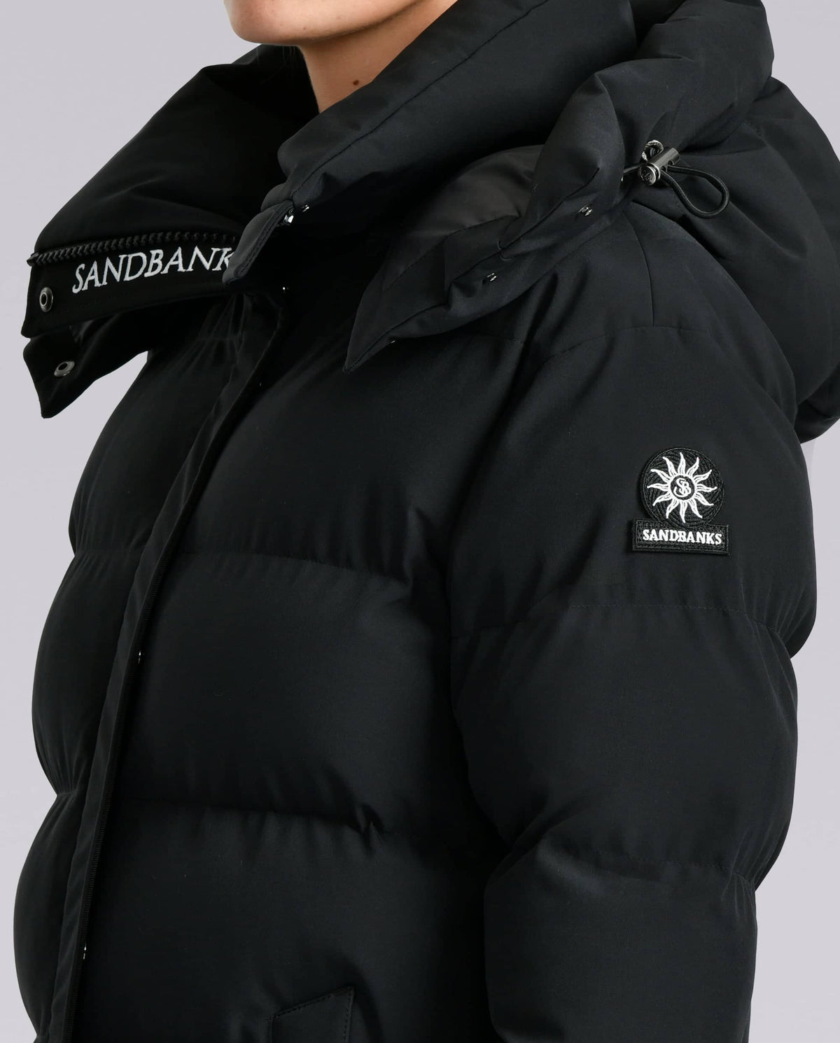 Women's Sandbanks Haven Black Long Puffer Jacket - image 5