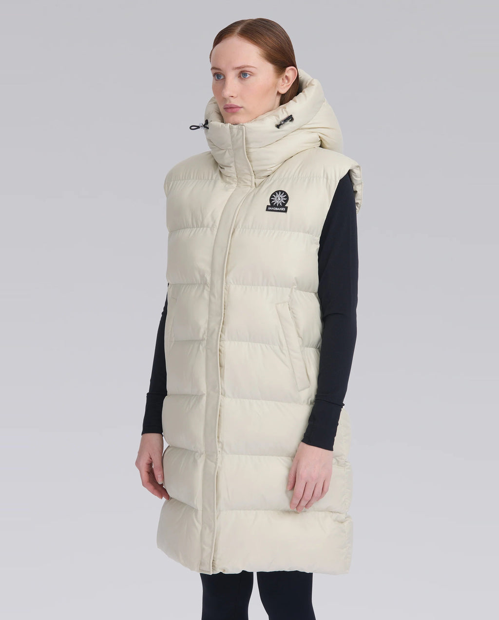 Women's Sandbanks Stone Bay Long Hooded Gilet - image 5