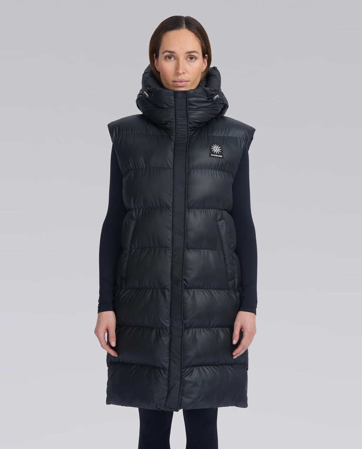 Women's Sandbanks Black Bay Long Hooded Gilet - image 5