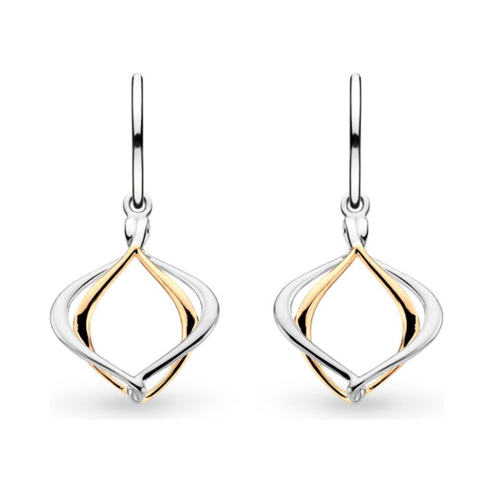 The Alicia Golden Petite Drop Earrings, two-tone gold and silver plated from Kit Heath, available at OD’s Jewellers in St Helens