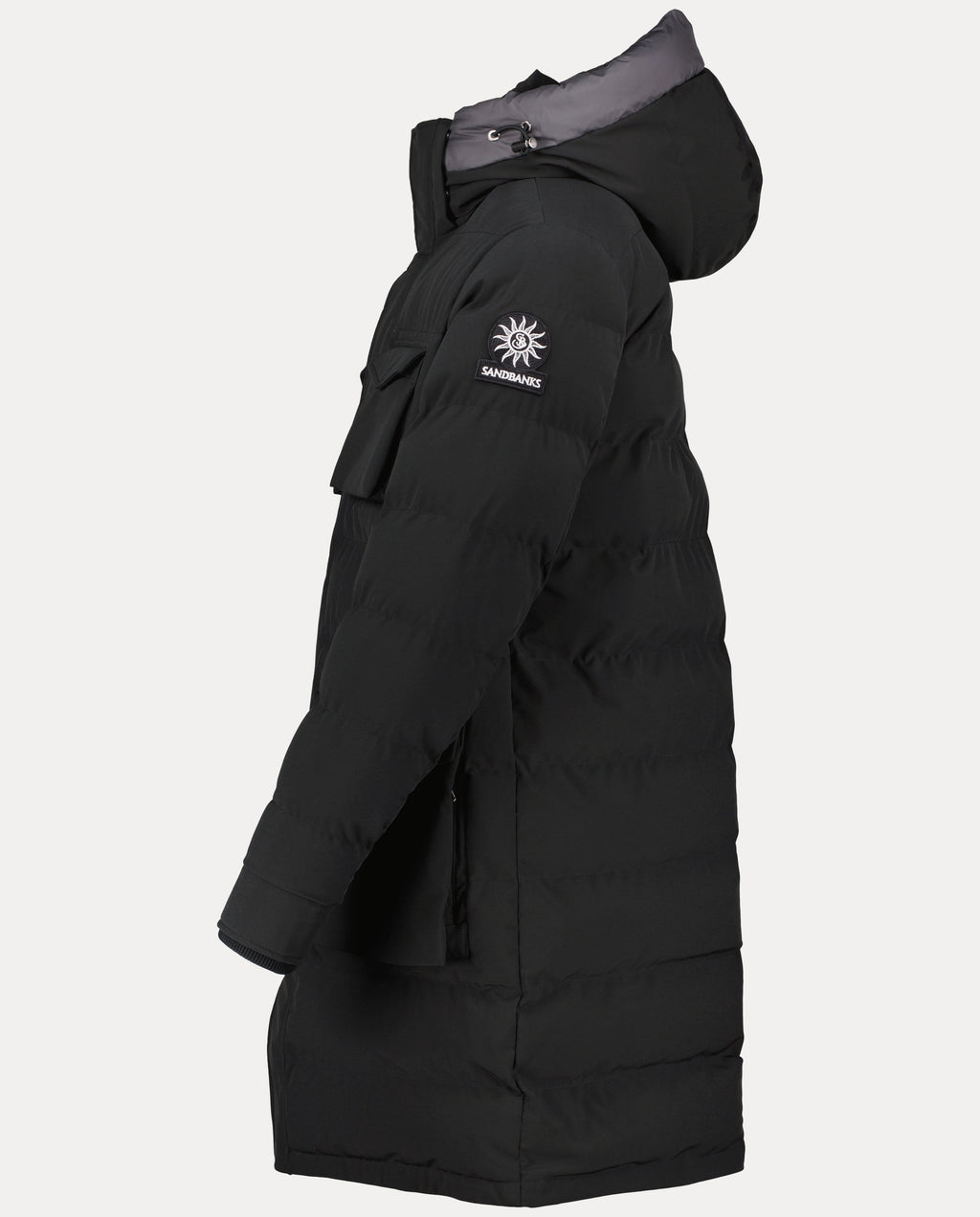 Men's Sandbanks Branksome Black Long Puffer Jacket - image 6