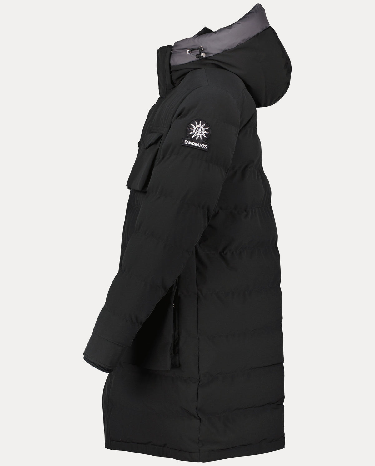 Men's Sandbanks Branksome Black Long Puffer Jacket - image 6