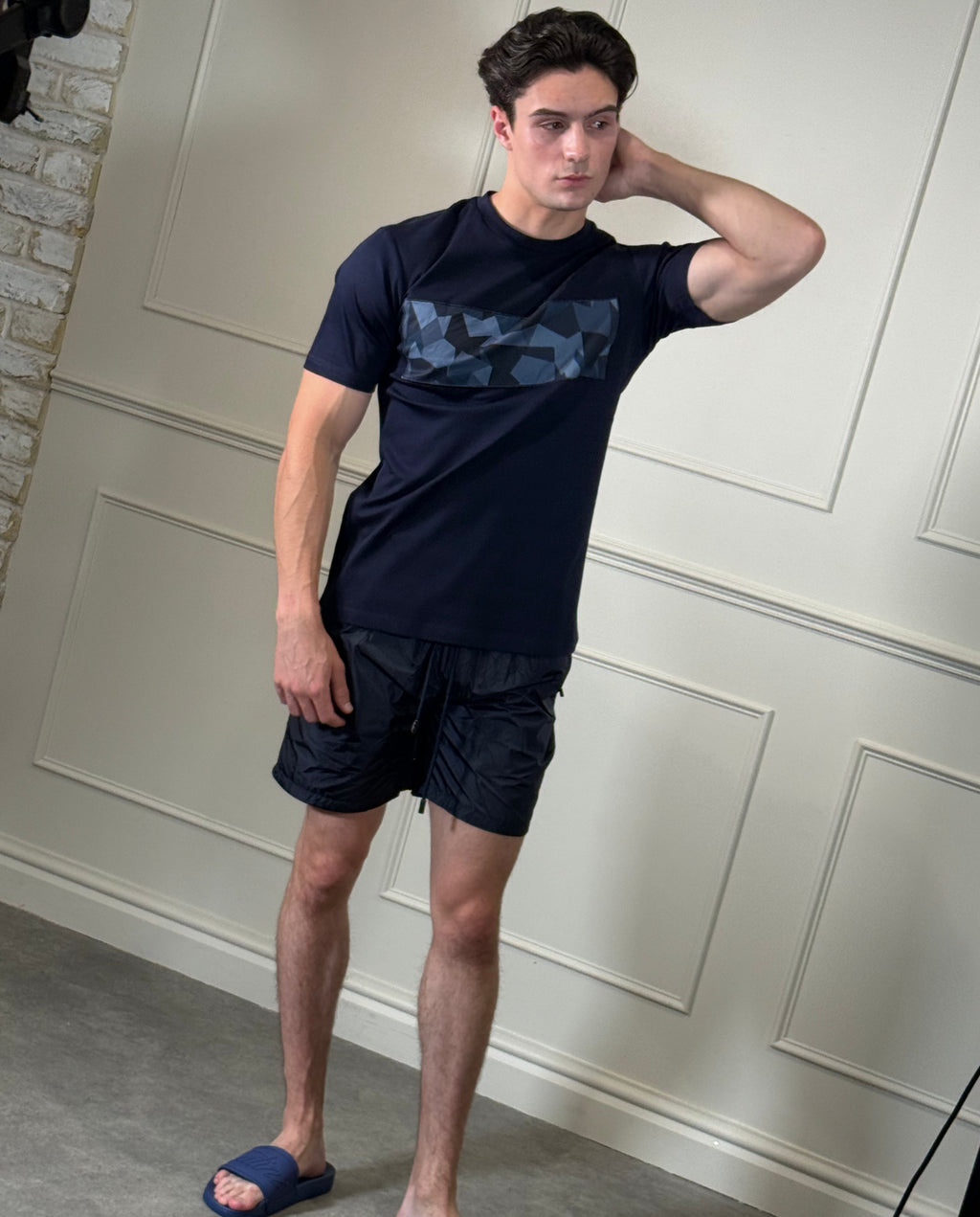 Men's Catini Astratto T-Shirt in Navy — image 5