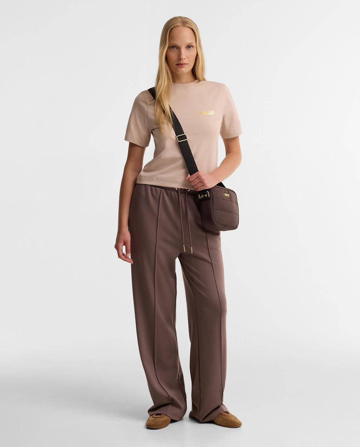 Women's Barbour International Monaco Baffle Quilt Crossbody Bag In Truffle — view 6