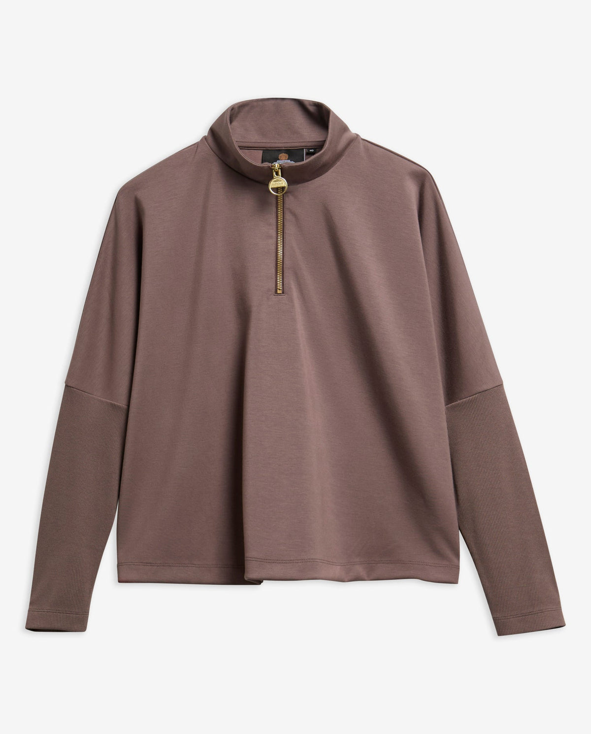 Women's Barbour International Kemora Half Zip Sweatshirt In Truffle — view 6