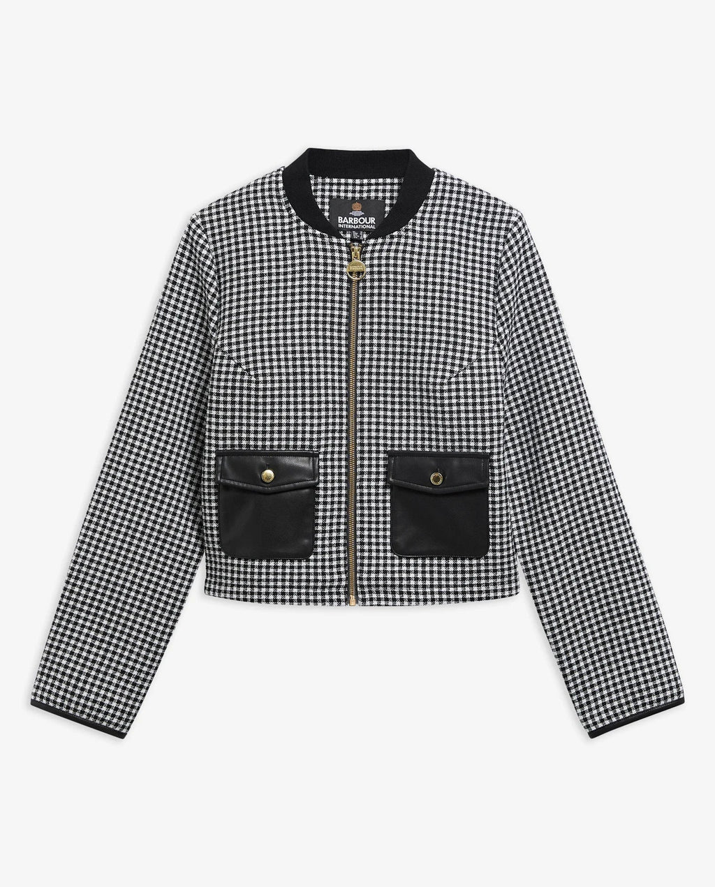 Women's Barbour International Halina Cropped Gingham Jacket — view 6
