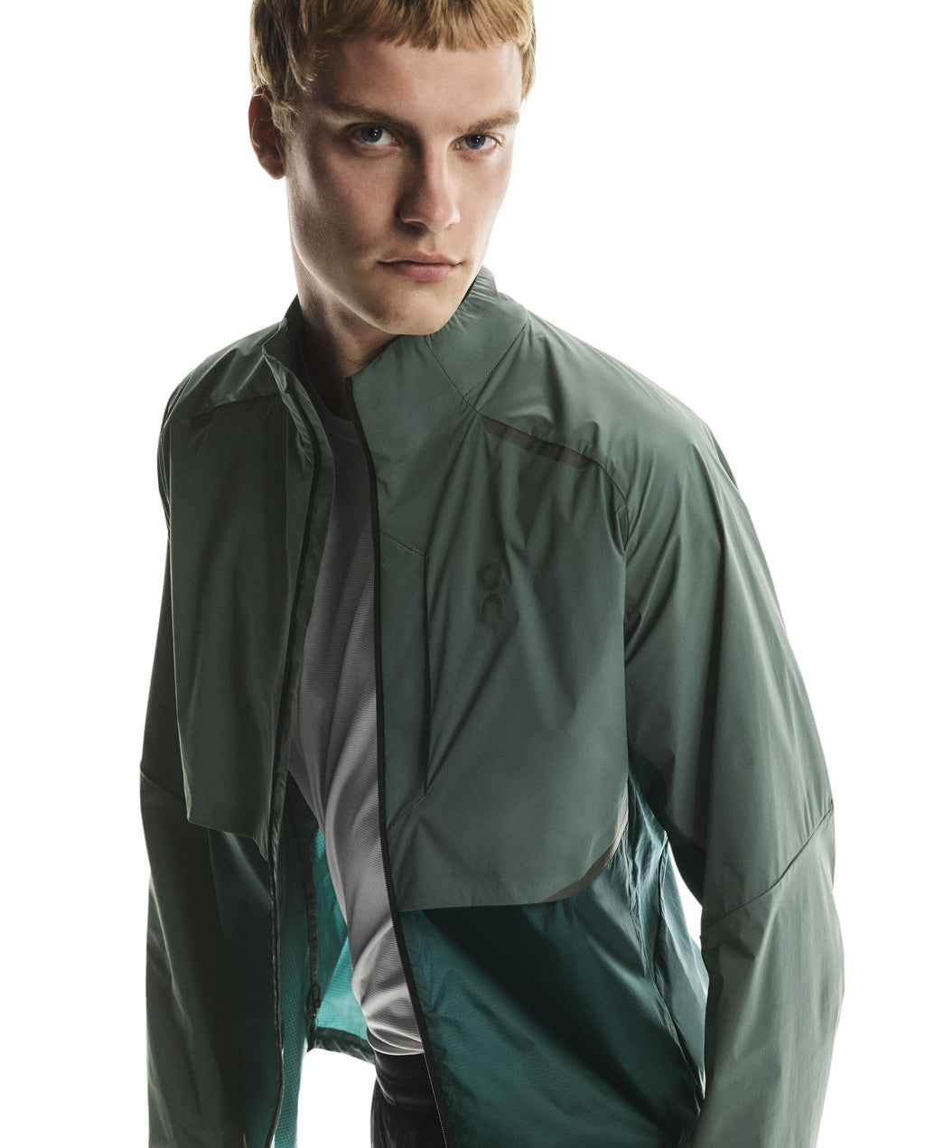 Men's On Running Spirulina Olive Weather Jacket — view 6