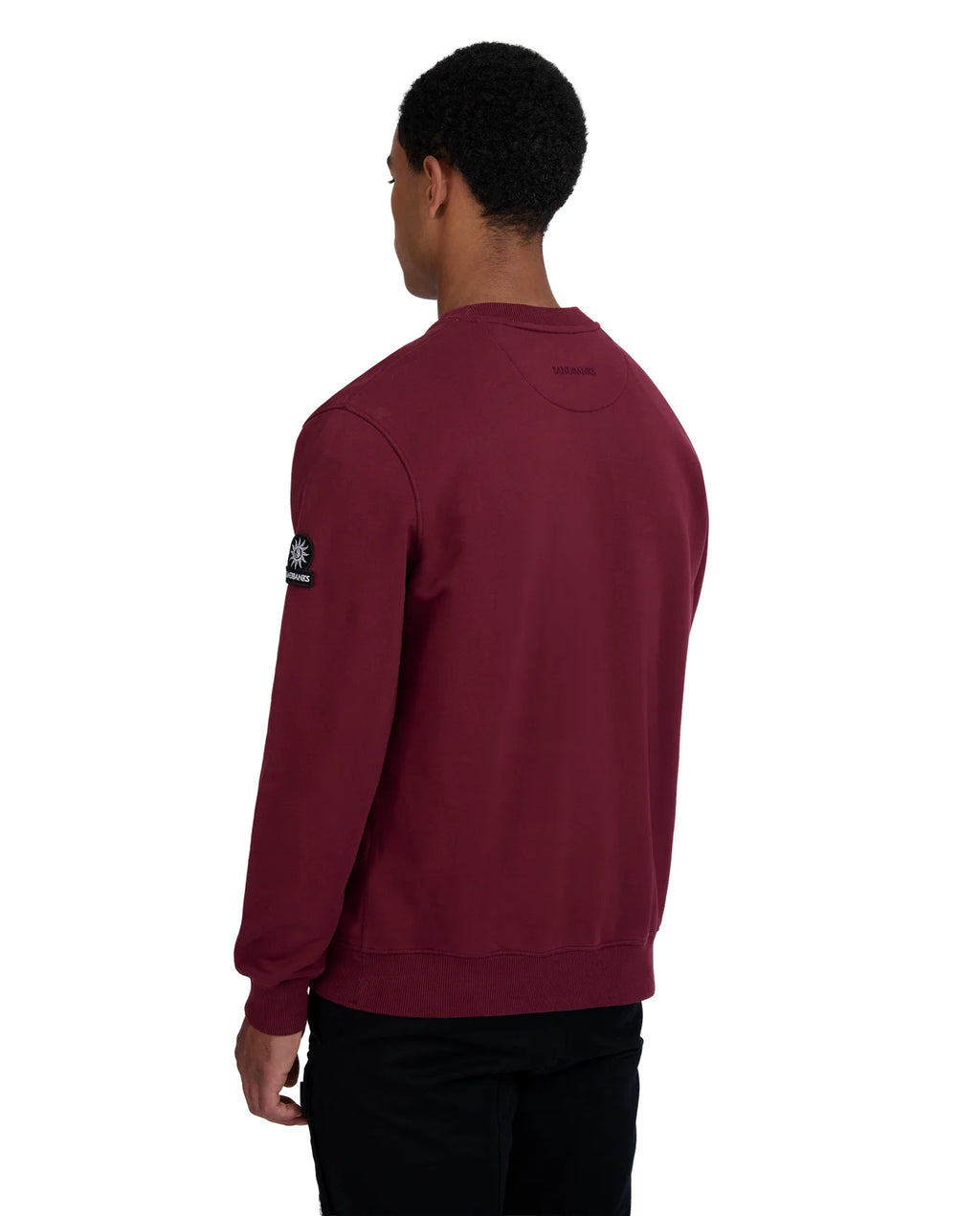 Men's Sandbanks Badge Logo Sweatshirt in Port — view 5