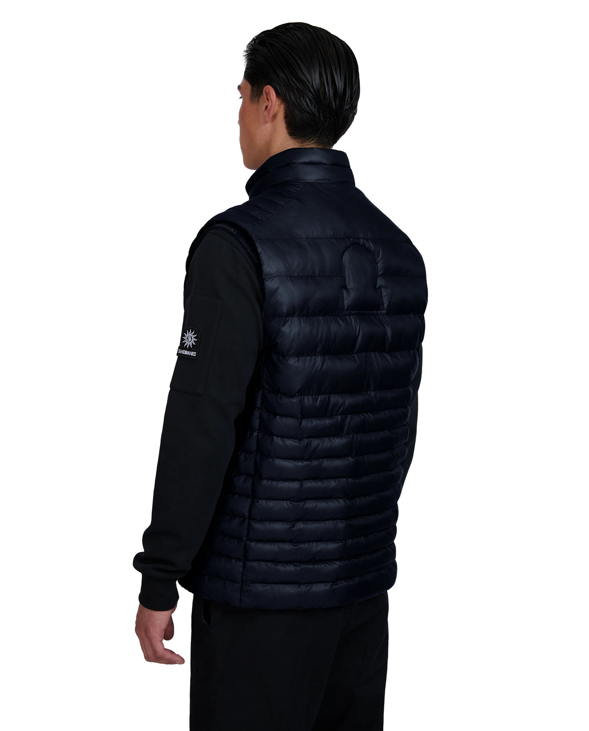 Men's Sandbanks Ripstop Micro Puffer Gilet in Navy — view 6