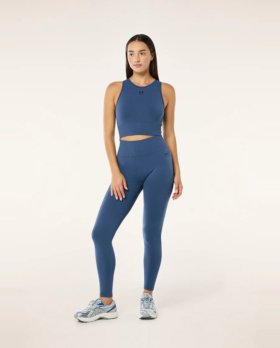 Women's P.E Nation Restore Seamless Tank in Vintage Indigo — view 6