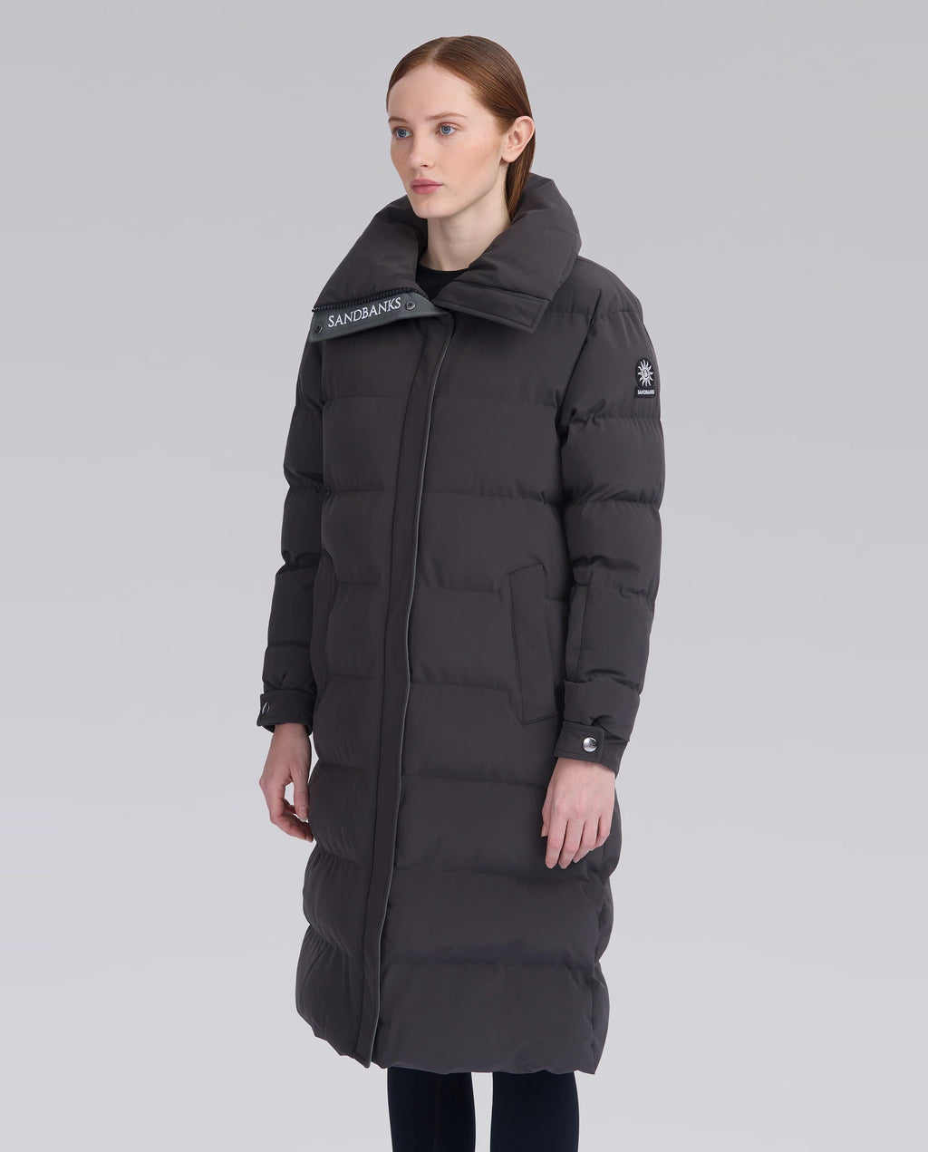 Women's Sandbanks Haven Charcoal Long Puffer Jacket - image 6