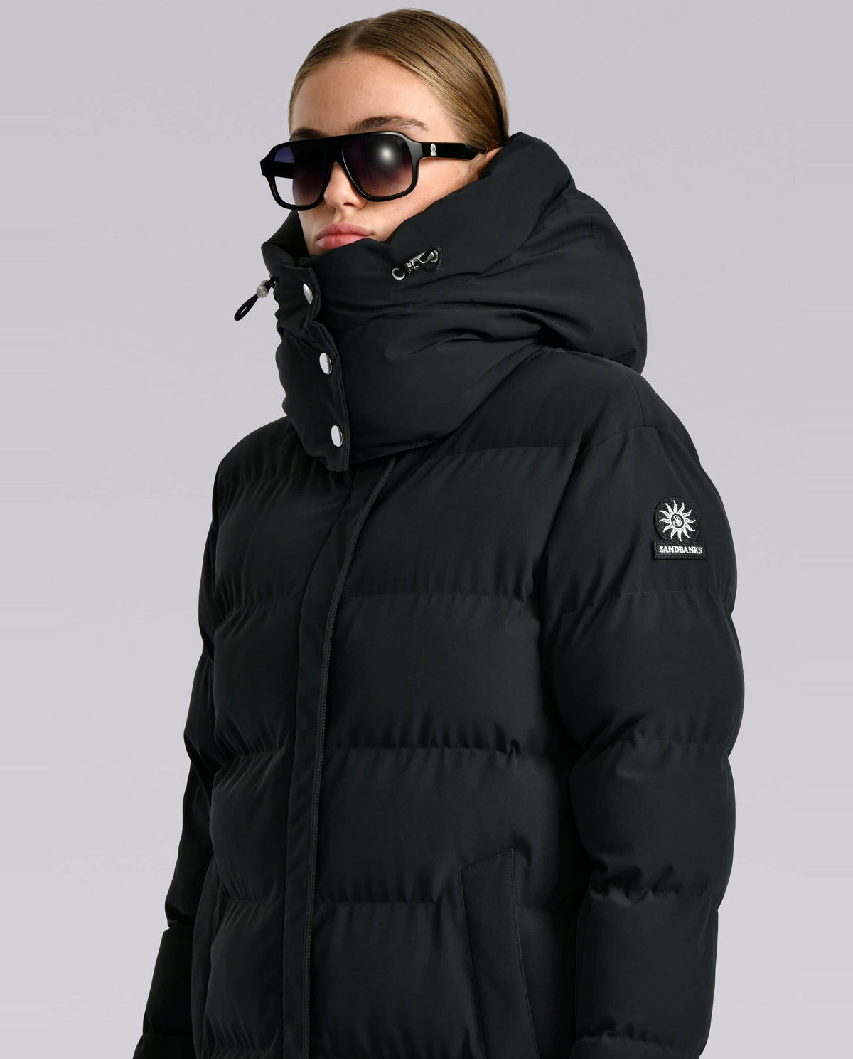Women's Sandbanks Haven Black Long Puffer Jacket - image 6