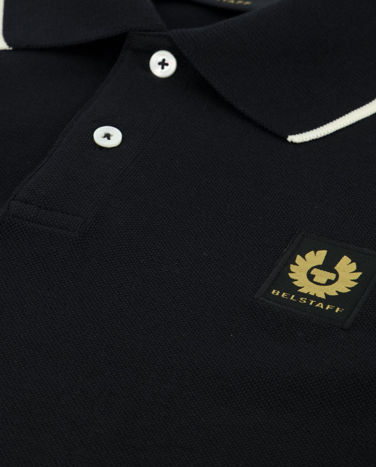 Men's Belstaff Black Tipped Polo Shirt