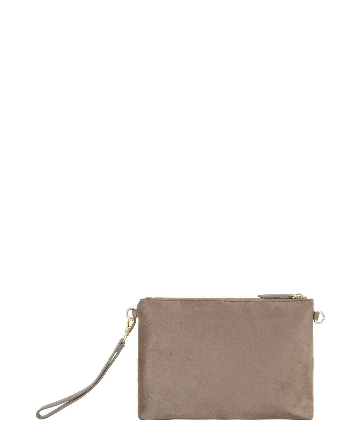 Women's Valentino Divina Winter Pochette Faux Suede Bag In Taupe