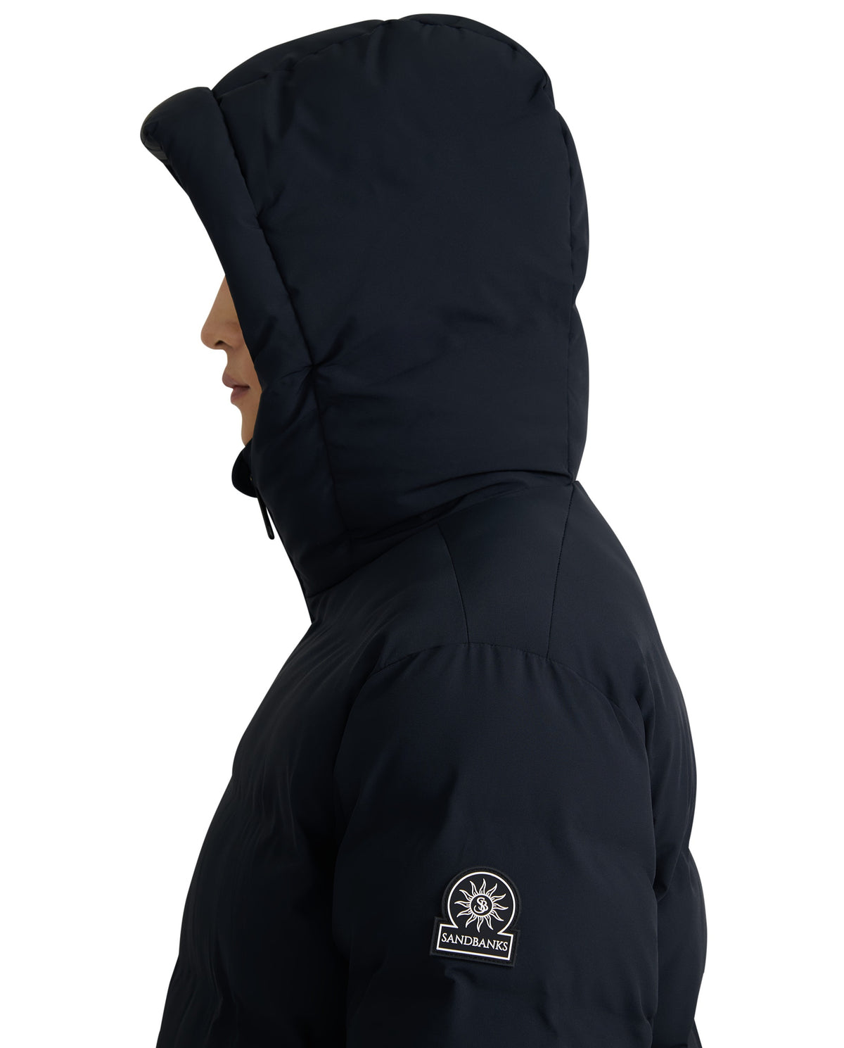 Men's Sandbanks Long Waterproof Puffer in Black — image 07