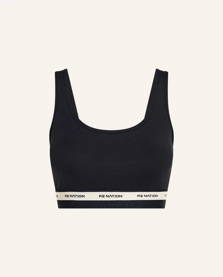 Women's P.E Nation Avant Scoop Sports Bra in Black — view 7