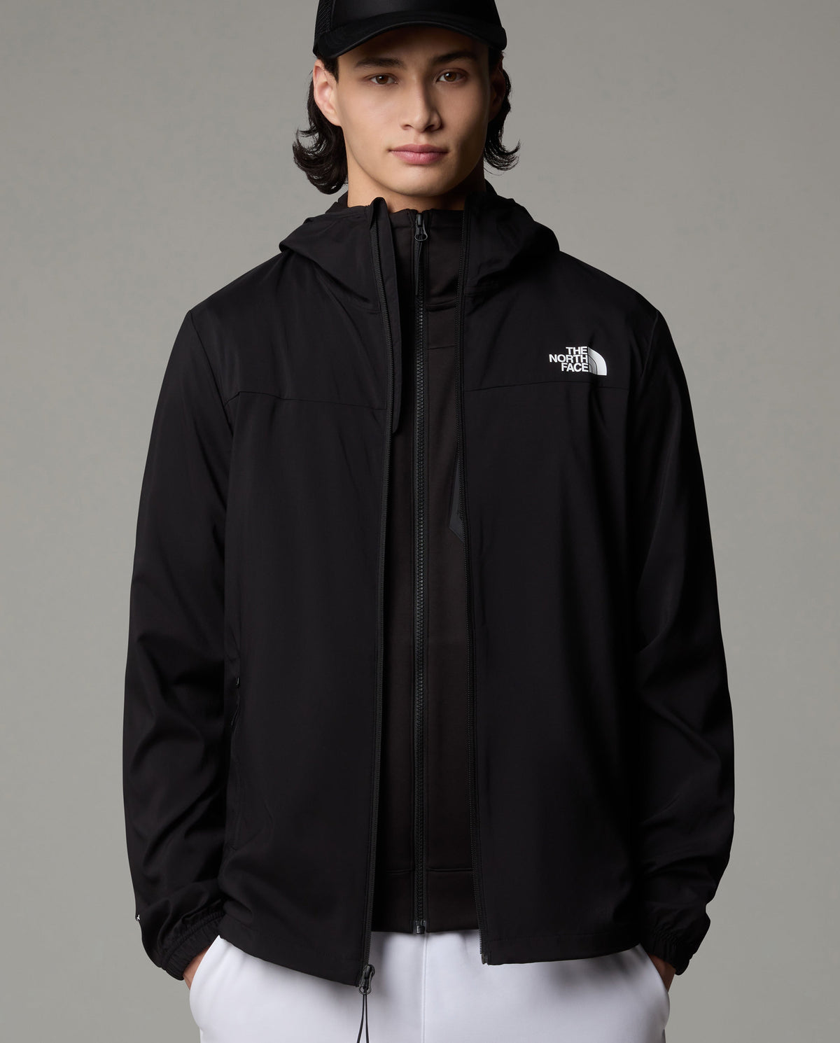 Men's The North Face Black Mountain Athletics Hooded Wind Jacket — view 6