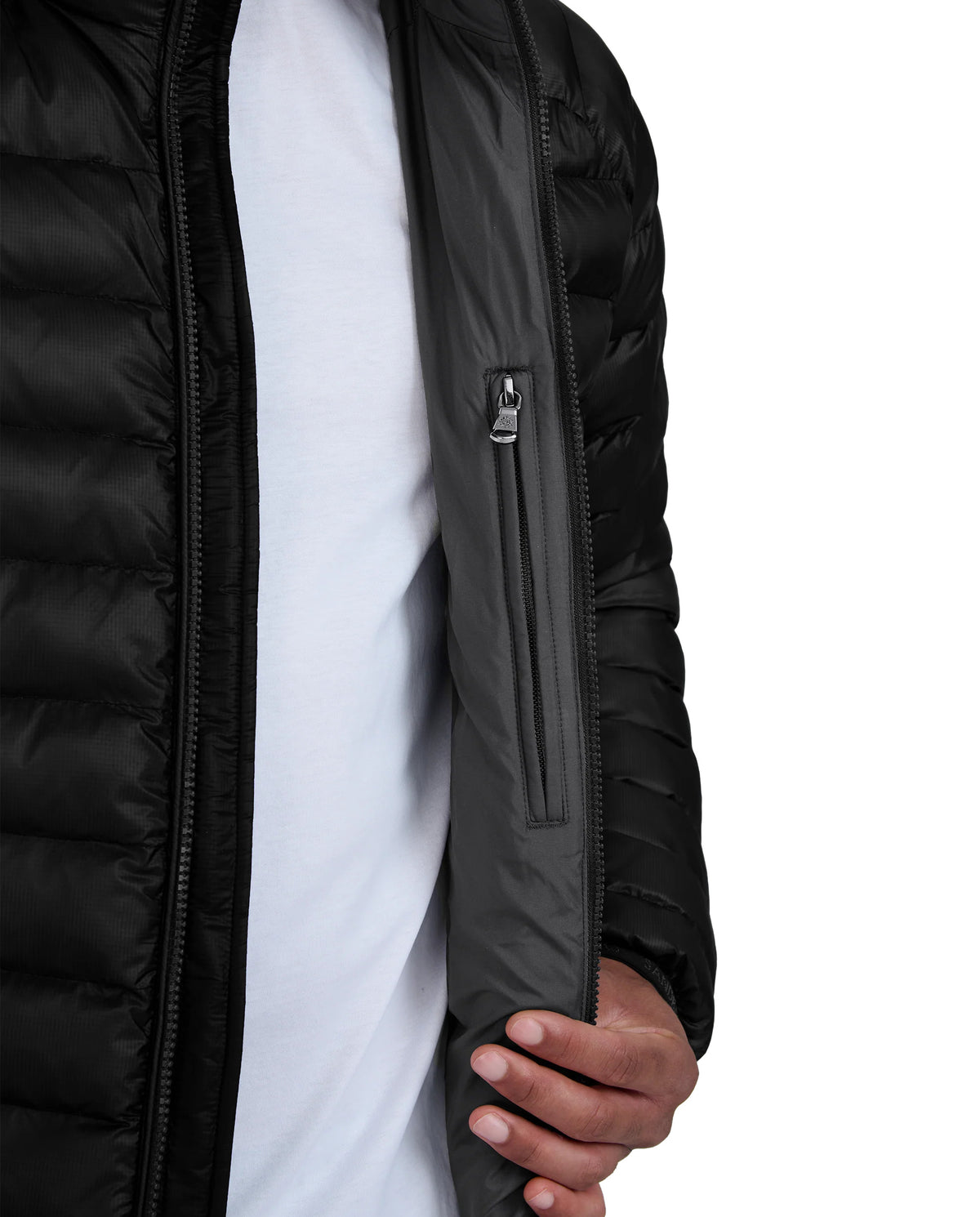 Men's Sandbanks Black Ragland Hooded Ripstop Micro Puffer Jacket - image 7