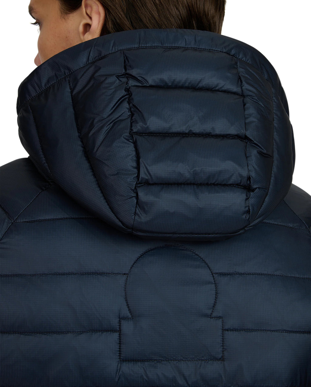 Men's Sandbanks Raglan Hooded Micro Puffer in Navy — view 7