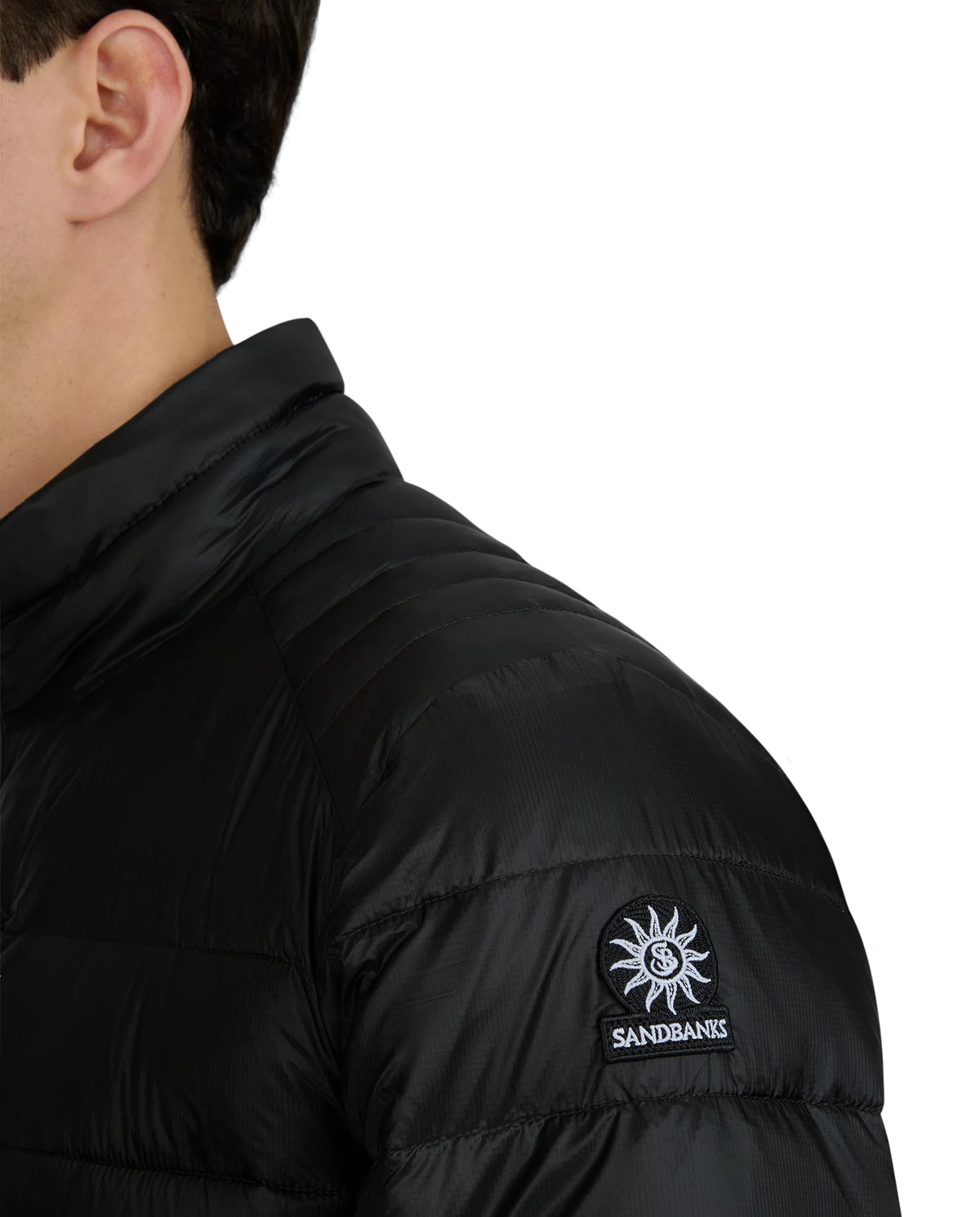 Men's Sandbanks Ripstop Micro Puffer Jacket in Black — view 6