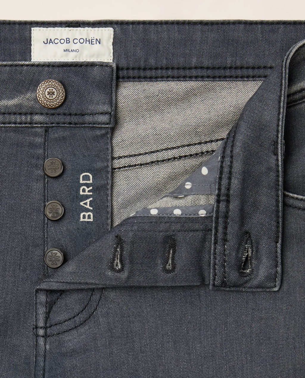 Mens Jacob Cohen 5PKT Bard Slim Fit Grey Jeans — view 7