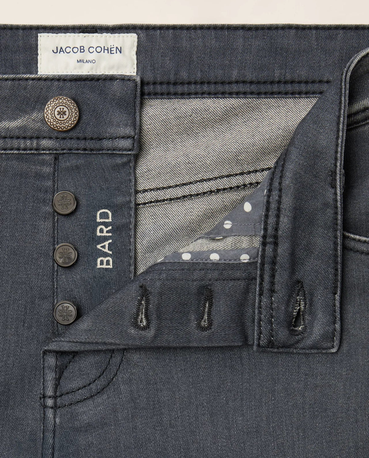 Mens Jacob Cohen 5PKT Bard Slim Fit Grey Jeans — view 7