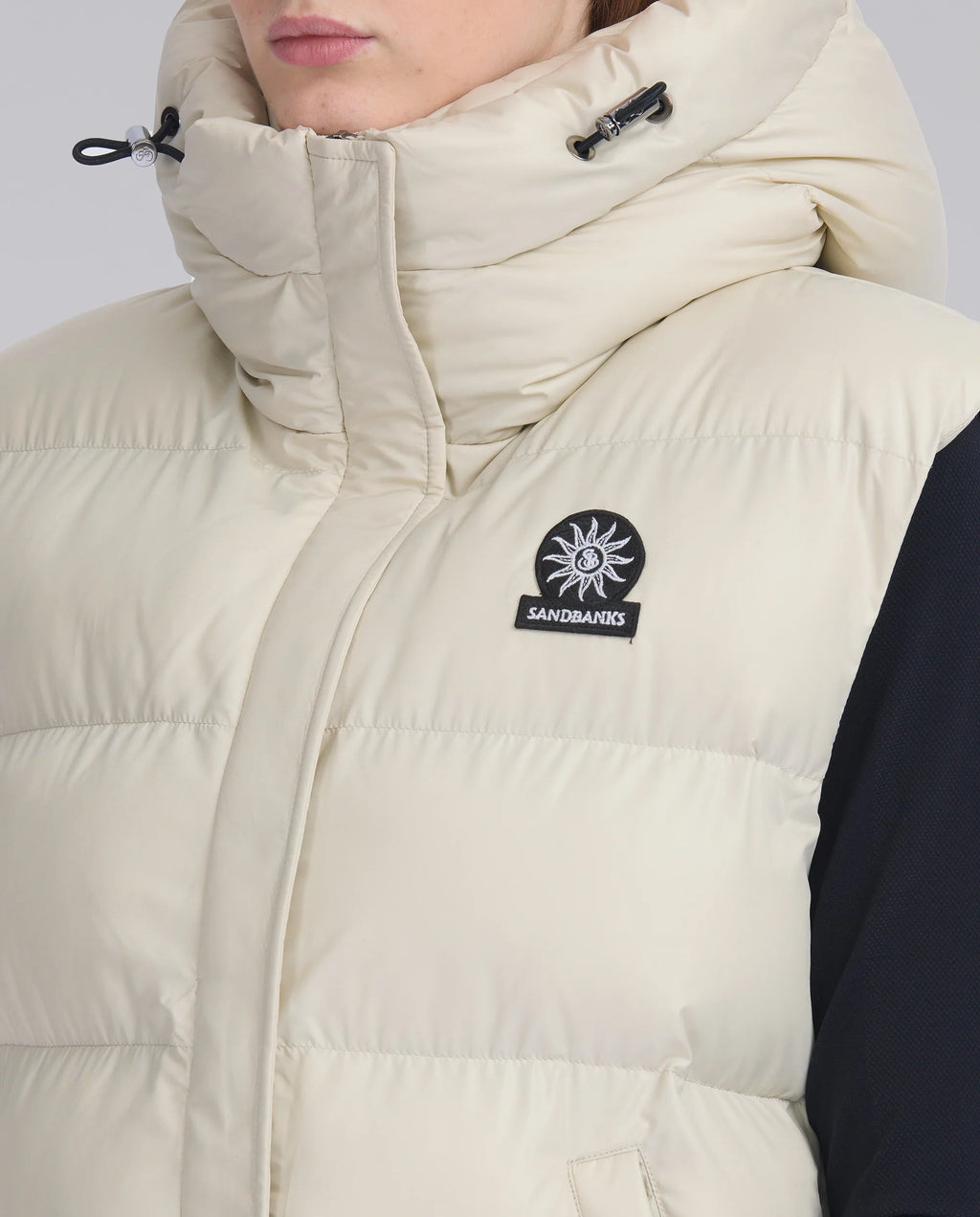 Women's Sandbanks Stone Bay Long Hooded Gilet - image 7