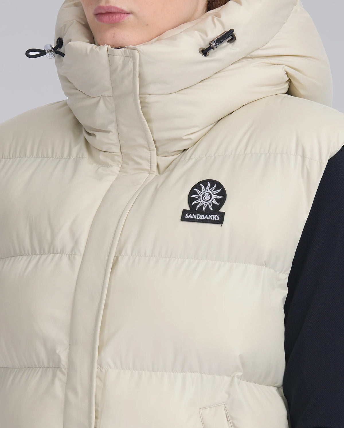 Women's Sandbanks Stone Bay Long Hooded Gilet - image 7
