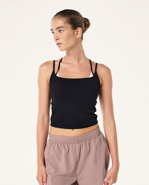 Women's P.E Nation Distortion Tank in Black Chalk Pink — view 7