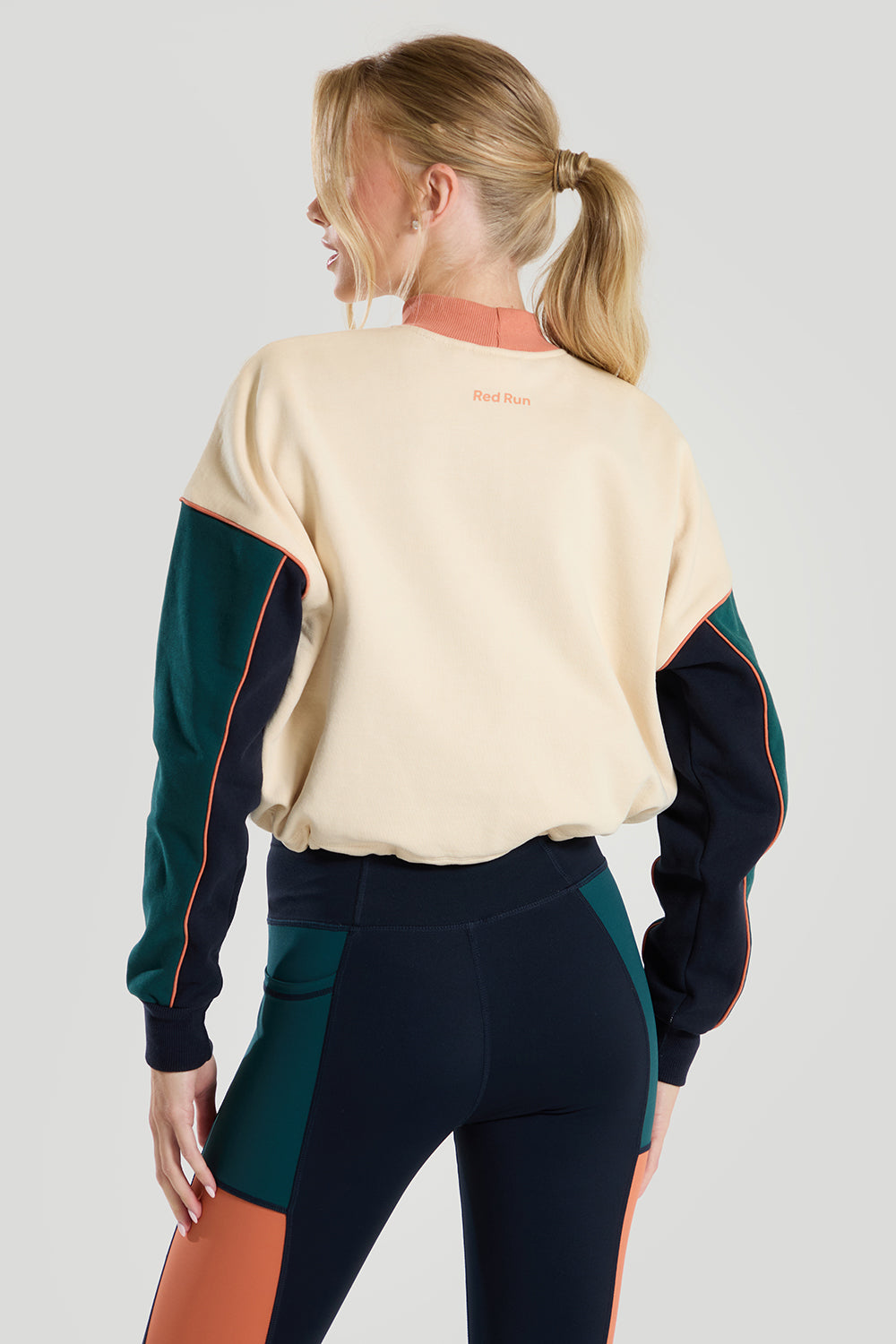 Womens Red Run ELEMENTS Cream Cropped Sweater — view 2