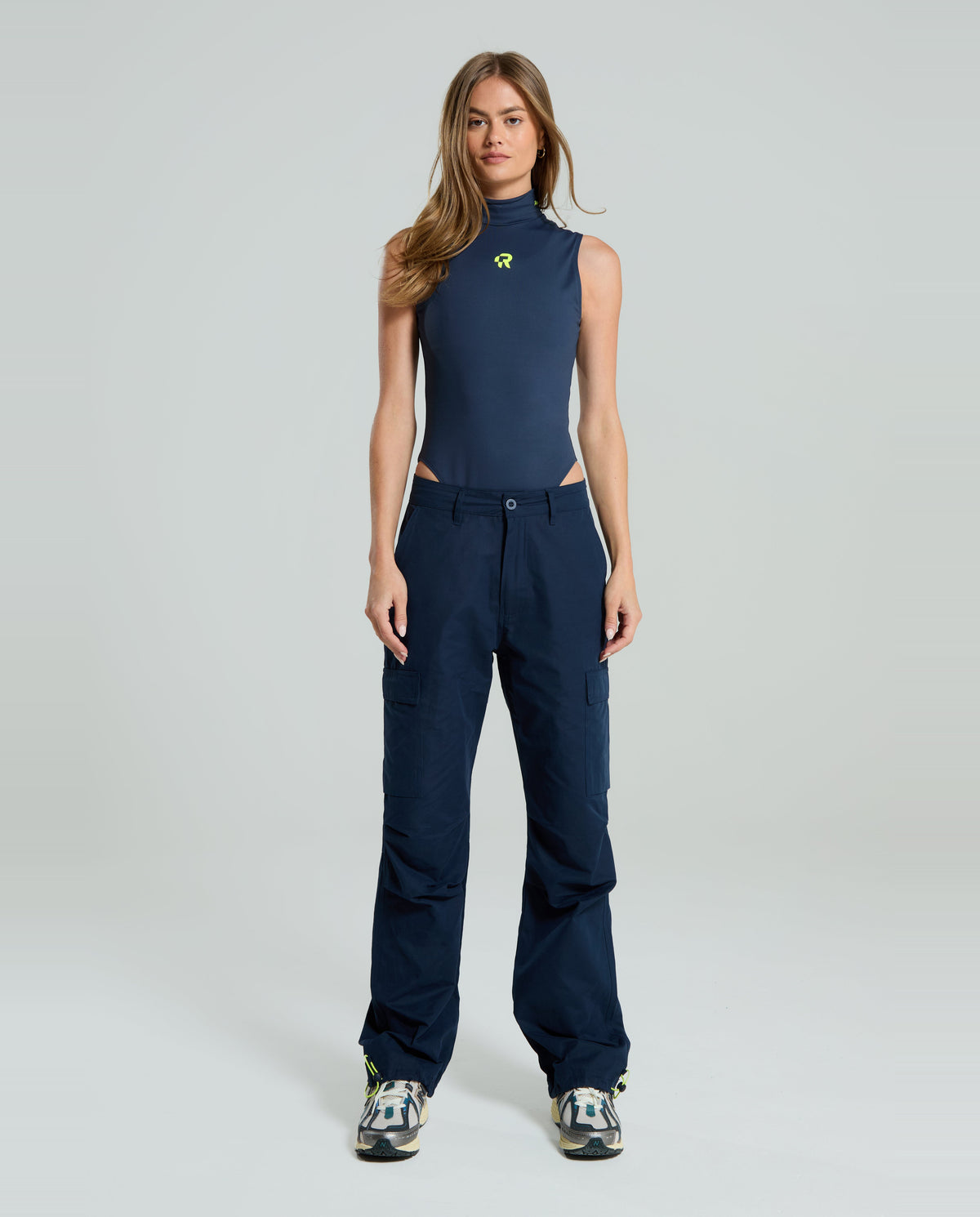 Women's Red Run Activewear Bodysuit in Navy — view 8
