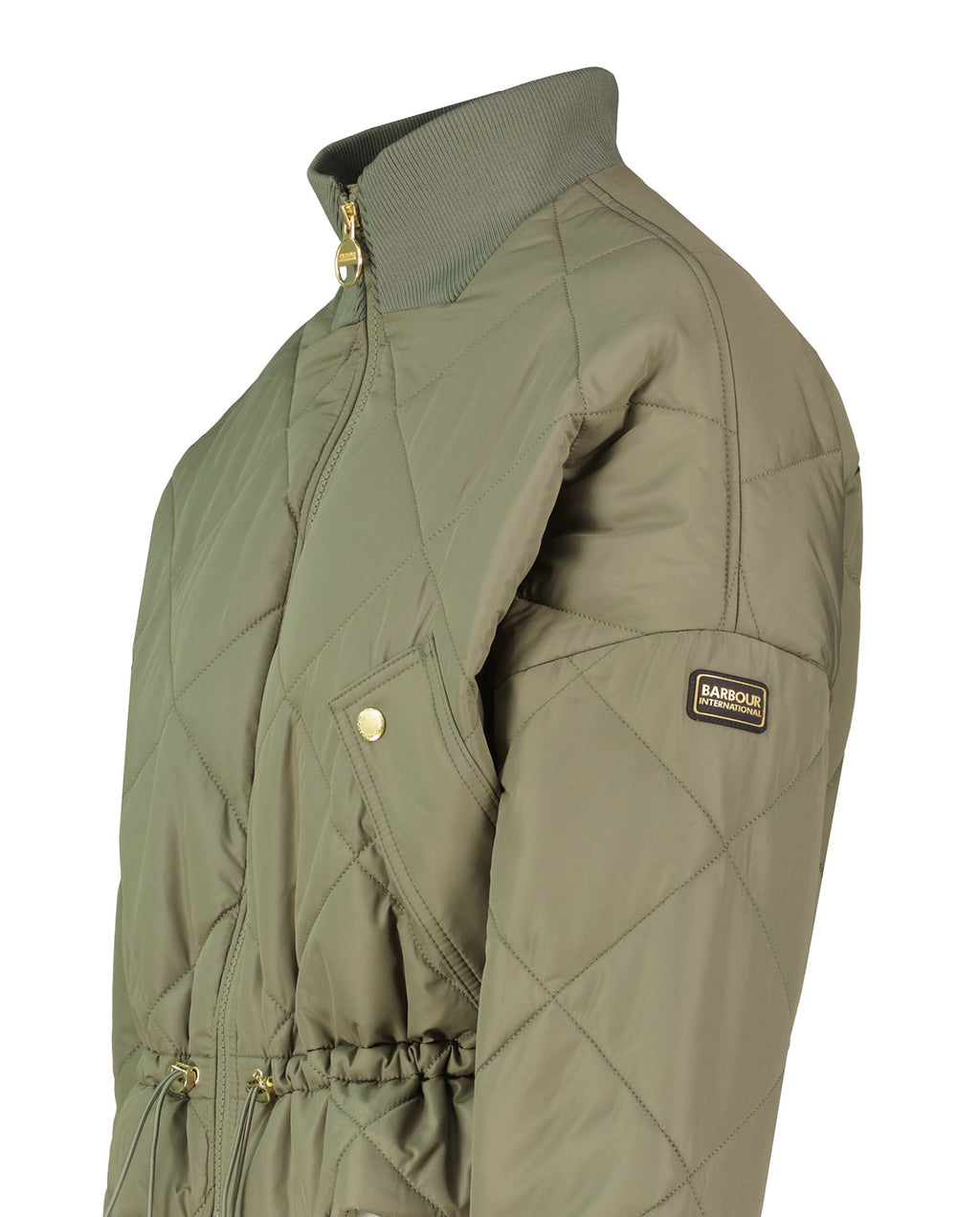 Women's Barbour Pagan Quilted Jacket in Dusky Khaki — view 8