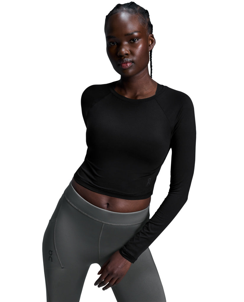 Women's On Running Studio Long-T Crop Black — view 7