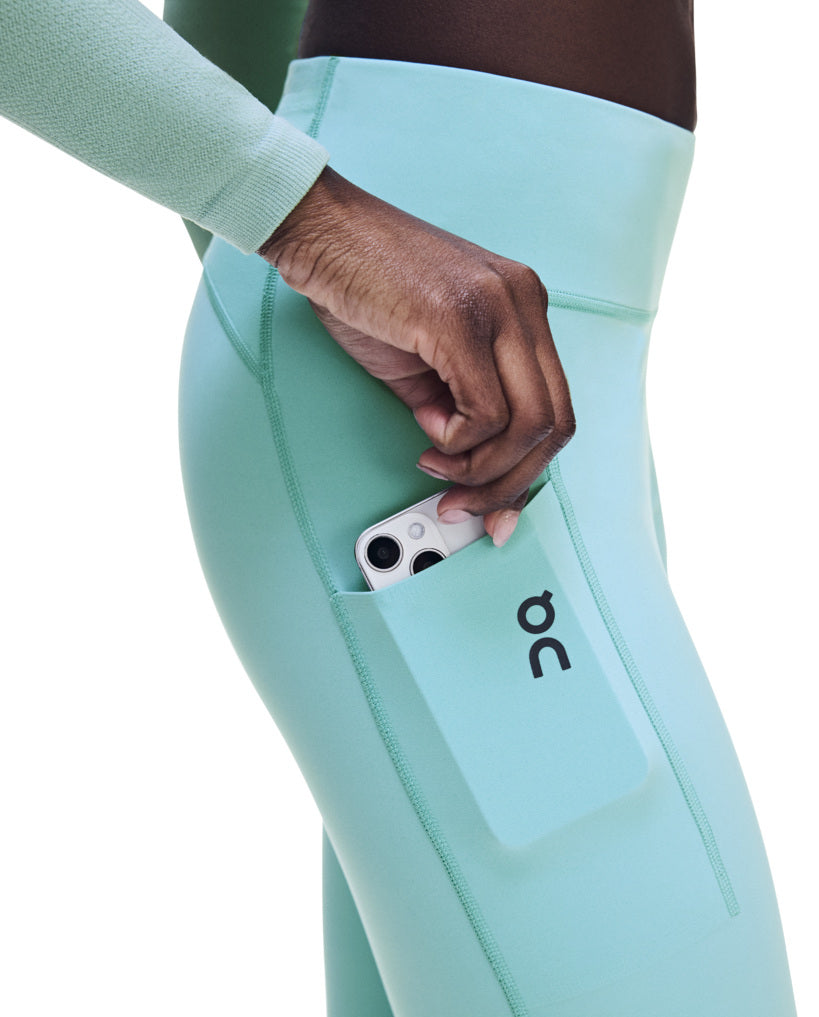 Women's On Running Performance Tights 7/8 1 Aquamarine — view 7