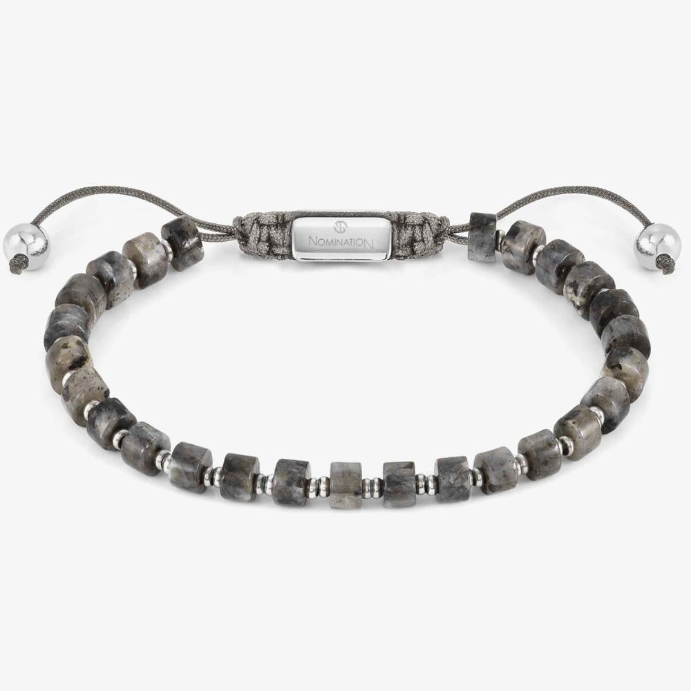 Nomination Instinct Style Gray Jasper Bracelet Stainless Steel ODs Designer Clothing
