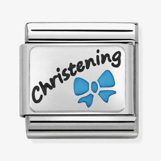Nomination Composable Blue Bow Christening Charm *