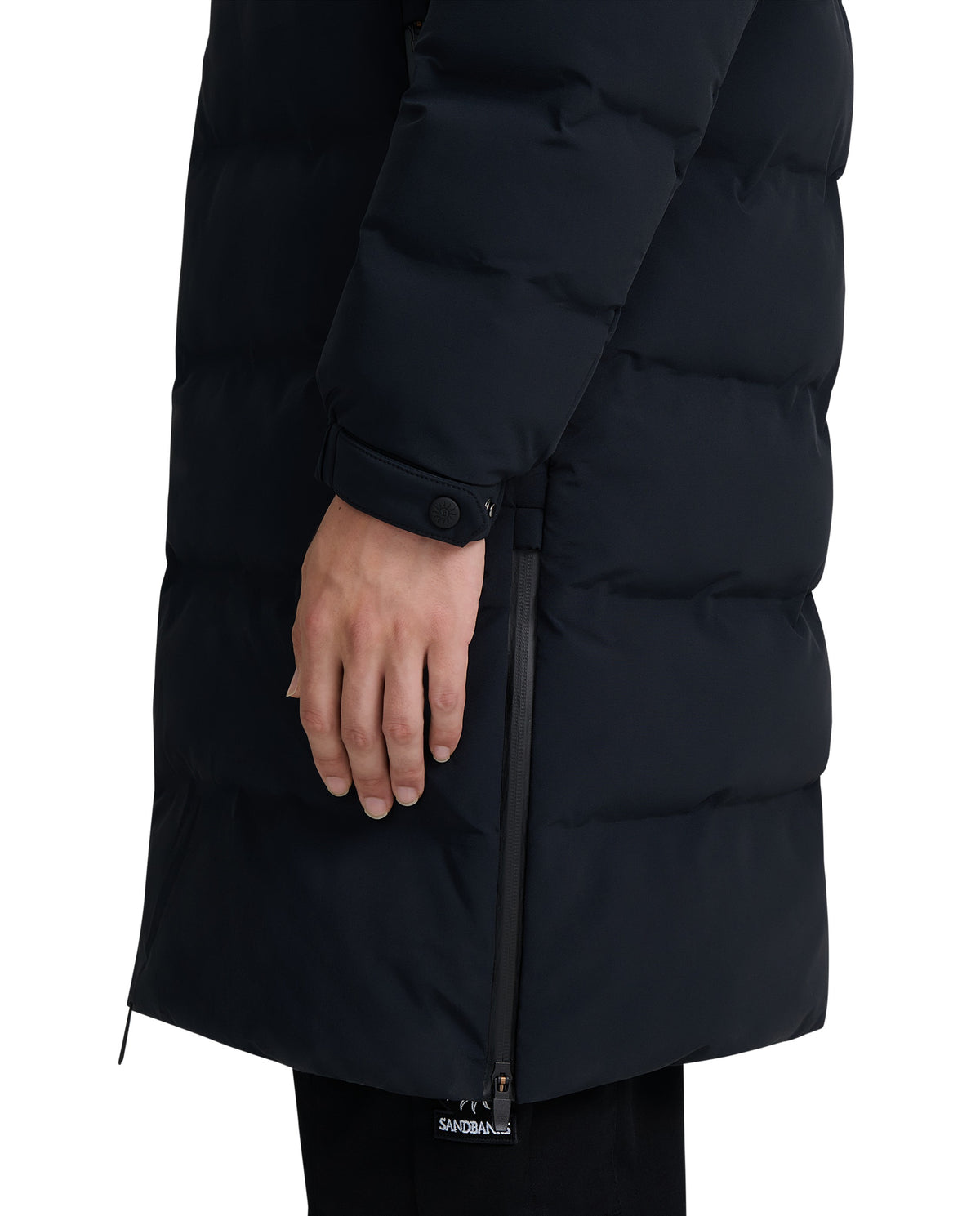 Men's Sandbanks Long Waterproof Puffer in Black — image 09