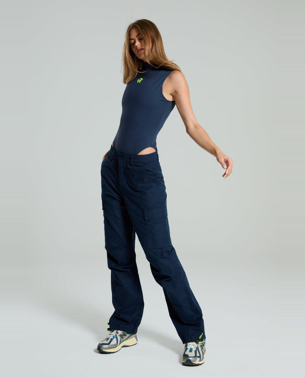 Women's Red Run Activewear Bodysuit in Navy — view 9