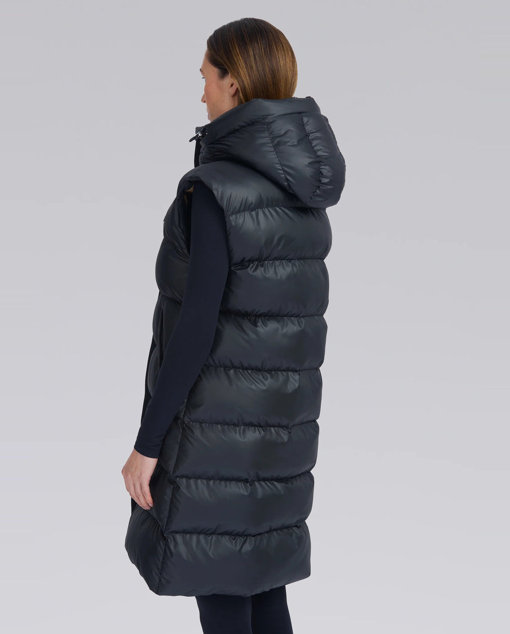 Women's Sandbanks Black Bay Long Hooded Gilet - image 9