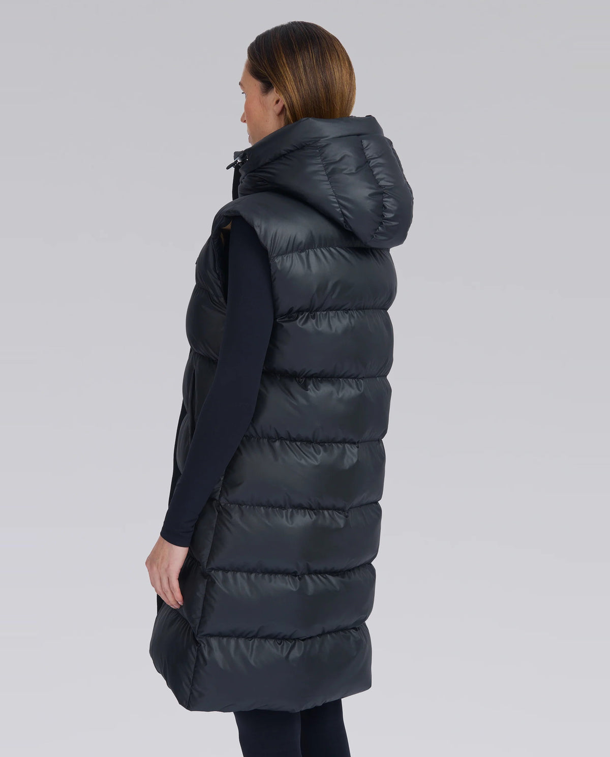 Women's Sandbanks Black Bay Long Hooded Gilet - image 9
