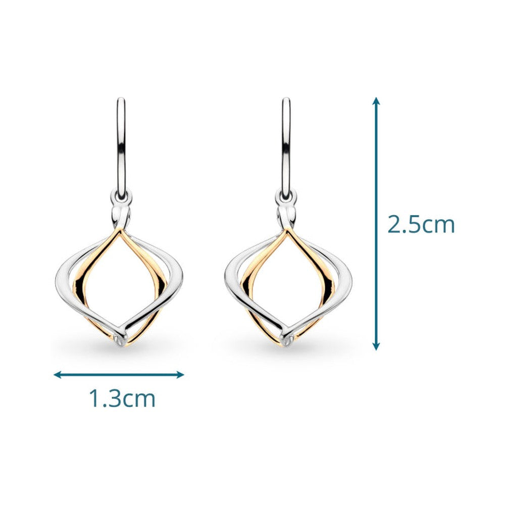 The Alicia Golden Petite Drop Earrings, two-tone gold and silver plated, Kit Heath, available at OD’s Jewellers in St Helens